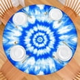 thumbnail image 2 of Blue Tie Dye Mandala Pattern Round Fitted Tablecloth with Elastic Edge,Dining Table Cover Waterproof,Outdoor Round Tablecloth for Camping,Dining,Indoor and Outdoor, 2 of 7