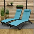 thumbnail image 2 of Vivere Aluminum Glendale Lounger Set Made with Premium Phifertex Outdoor Fabric ( 330 lb Capacity) Blue Hawaii, 2 of 7