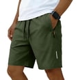 thumbnail image 2 of Domuza Men's Athletic Running Shorts Quick Dry Workout Shorts Lightweight Sports Gym Basketball Tennis Hiking Zipper Pockets Army Green 2XL, 2 of 5