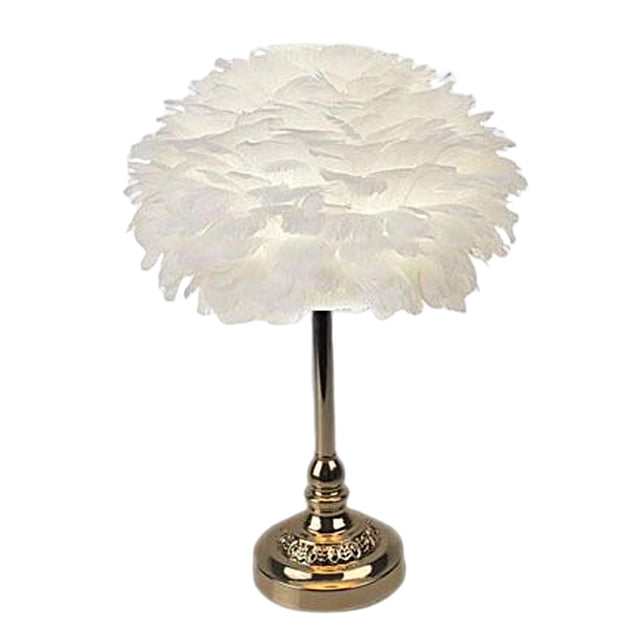 Lámpara de escritorio,Lámpara de mesa con luz nocturna de escritorio de plumas,Elegante luz de noche LED Dormitorio Decoración para el hogar,Decoración de la sala de lectura de la boda de SM SunniMix Lámpara de escritorio