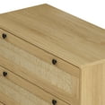 thumbnail image 2 of Glavbiku Storage Cabinet with Rope Woven Drawer,Accent Cabinet,3Drawer Dresser for Living Room,Oak, 2 of 13