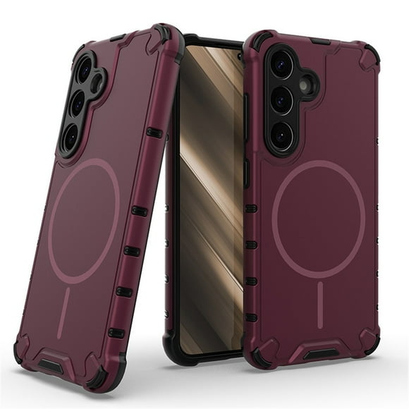 Funda para Samsung Galaxy A15 4G / 5G [Compatible con Airbag MagSafe] de Grado Militar Funda Protectora contra Caídas de Color Sólido, Rojo Vino, para Galaxy A15 4G / 5G