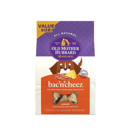 UPC: 0076344101055 | Old Mother Hubbard by Wellness Classic Bac N Cheez Natural Large Biscuits Dog Treats 3.3 lb bag