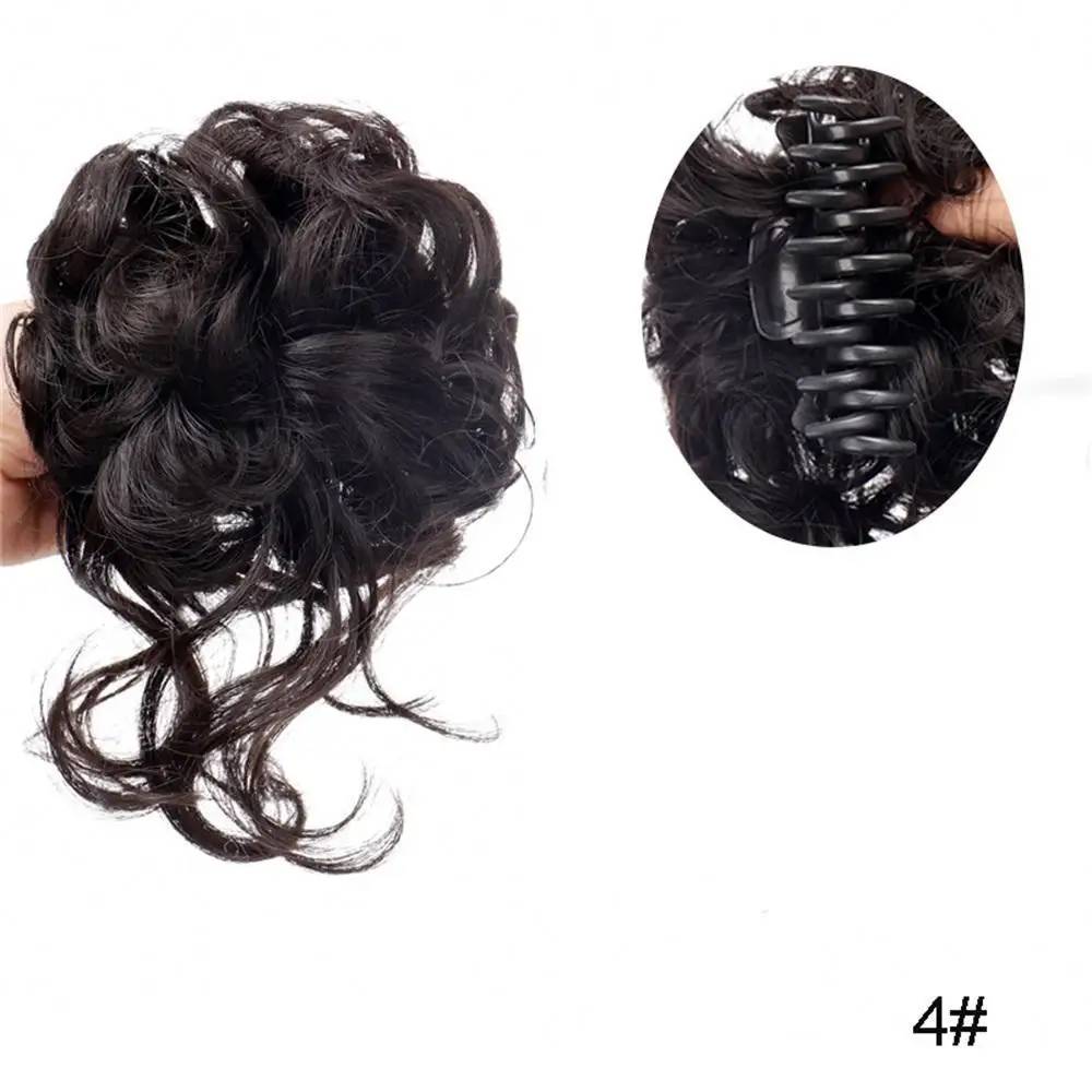 Hair Clip Wig Fluffy Grab Clip Flower Bud Ball Wig Ponytail Lazy Female Simulation Long Curly Tassel Hair Extensions