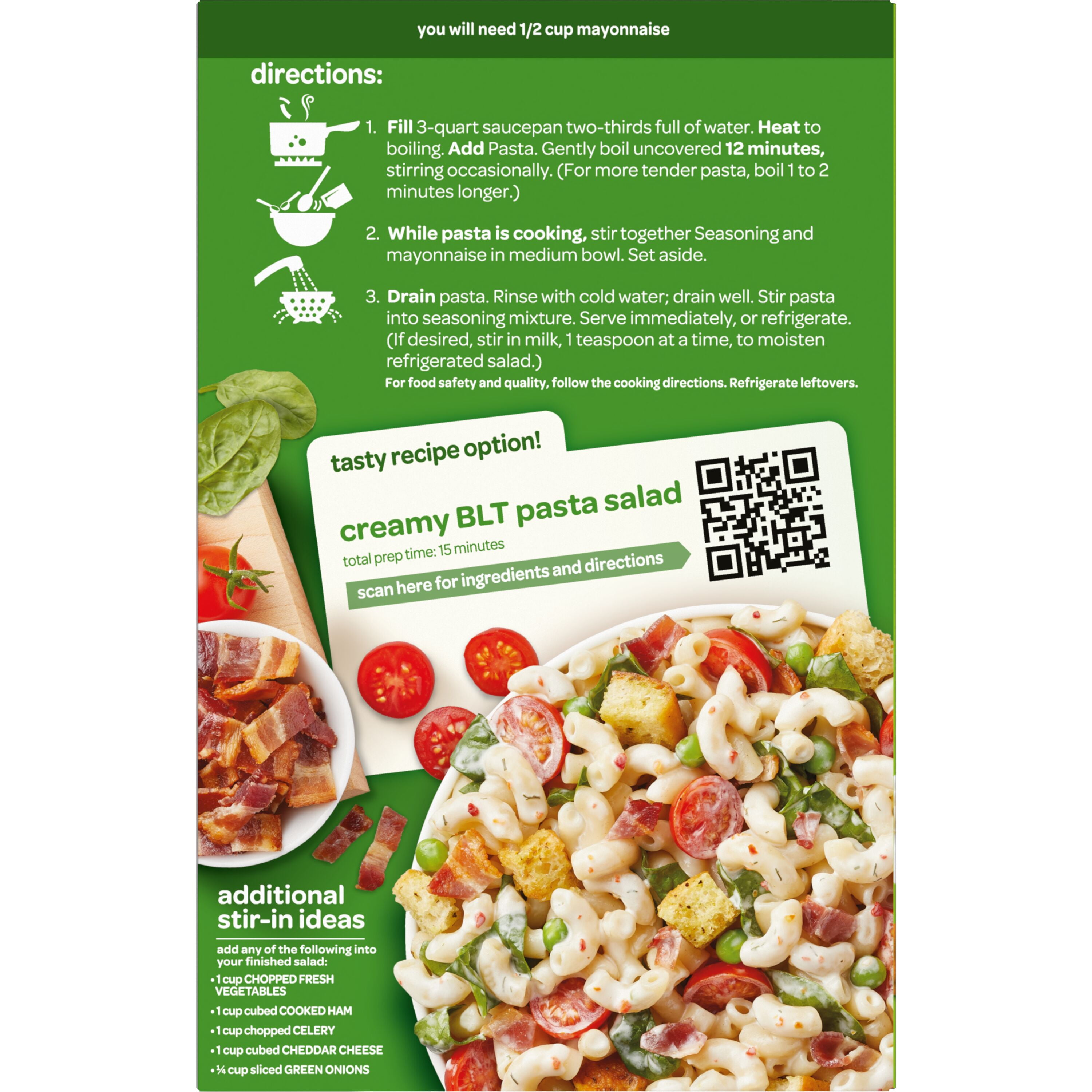 Suddenly Salad Creamy Macaroni Pasta Salad Mix with Peas & Seasoning, 6.5 oz Box