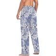 thumbnail image 6 of GZHJMY Blue Flowers Men's Pajama Pants, Soft and Comfortable Lounge Sleep Bottoms with Pockets, Men's Sleepwear with Custom Print, Small, 6 of 7
