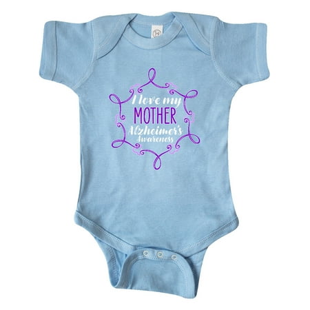 

Inktastic I Love My Mother Alzheimer s Awareness with Purple Hearts Gift Baby Boy or Baby Girl Bodysuit
