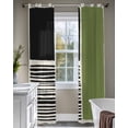 thumbnail image 4 of Sage Green Black Sheer Curtains 84 Inch Length 2 Panels Set for Living Room/Bedroom, Farmhouse Striped Modern Abstract Art Kitchen Curtains Grommet Semi-Sheer Curtains Window Treatments 42"x84"x2, 4 of 7