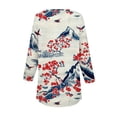 thumbnail image 4 of Floral Print Tees Shirts for Womens Henley Neck Tops 3/4 Sleeve Blouses Button Down Loose Fitted Tunics Tops Light Breathable Shirt Spring Outfits 2025 Pullover Fall Winter Clothes, 4 of 5