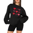 thumbnail image 1 of Qertyioot Chemise Cœur d'Amour Pull de la Saint-Valentin, Femmes Manches Longues Col Rond Hauts Blouse Ample Imprimé Graphique Sueur, 1 of 6