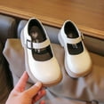 thumbnail image 2 of Viluyesy Girls Mary Jane Flats - Toddler Leather Dress Shoes - Soft Sole Princess Ballet Flats - Spring Summer Wedding Party Uniform Shoes Beige Size 13, 2 of 10
