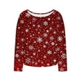 thumbnail image 5 of FDGIU Women's Christmas Long Sleeve T-Shirt - Lightweight Christmas Tree Graphic Top, Snowflake Sequined Blouse, Xmas Vacation Casual Sweatshirt, 5 of 6