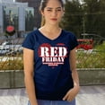 thumbnail image 4 of RED Friday Remember Everyone Deployed Women's V-Neck T-shirt Until They All Come Home Military US Flag American Patriot Tee, 4 of 7