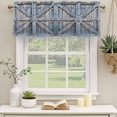 thumbnail image 2 of 2 Pack Farmhouse Wood Grain Valances for Windows Bedroom Living Room Window Treatments, Vintage Country Barn Gate Textured Rod Pocket Valance Drapes Short Kitchen Curtains Over Sink 54"x18", 2 of 8