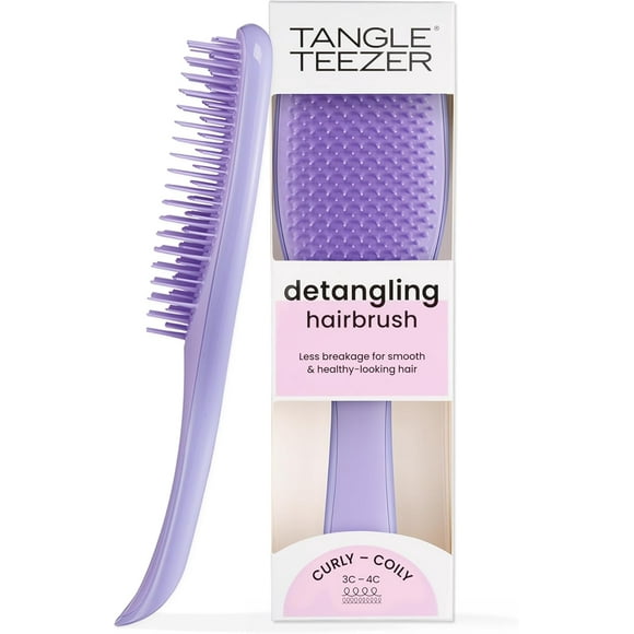 ERDS-Ultimate Detangler Naturally Curly Hair Brush, Dry & Wet Hairbrush, Reduces Frizz & Breakage, for 3C to 4C Curly Hair Types, Purple Passion