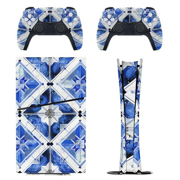 Skin Sticker for PS5 Slim Standard PS5 Pro Disc Digital Edition Console and Controllers Decals for Playstation 5 (Ultramarine,PS5 Slim Disc Edition)