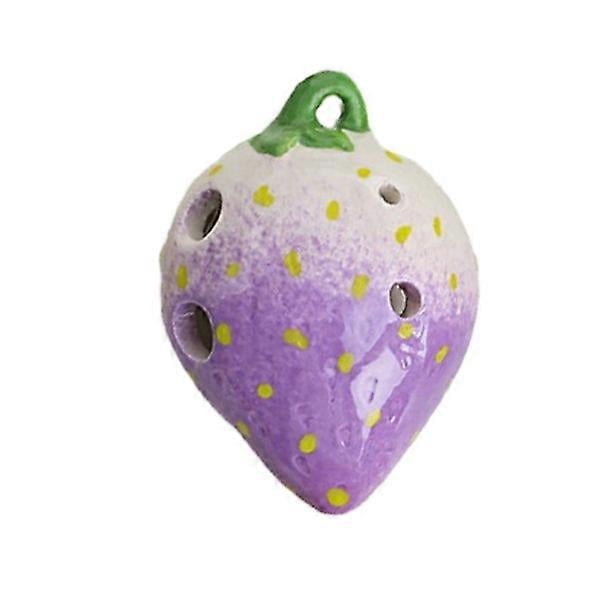 Strawberry Shaped Flute for Instrument Practice Wind Ocarina - Red