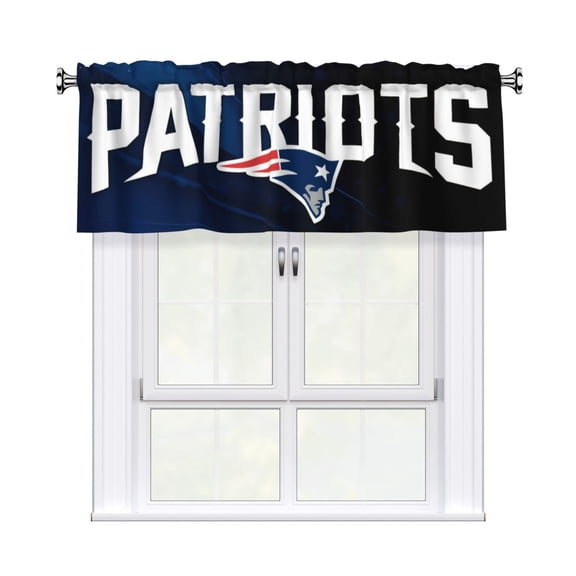 New England Football Team Blackout Valance Curtains 54x18in, Football Fan Home Decor Curtains for Kitchen, Bedroom, Living Room, Rod Design, Easy Installation cLEZZ0