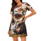 thumbnail image 1 of Disketp Rose Floral Skull para Camisón Corto de Manga Corta para Mujeres, Camisón Cómodo con Escote Redondo, Bonito y Confortable, 1 of 6