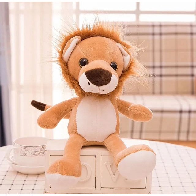 25 cm lindo león bosque animal peluche juguete selva boda tiro regalo para niños garra muñeca de máquina