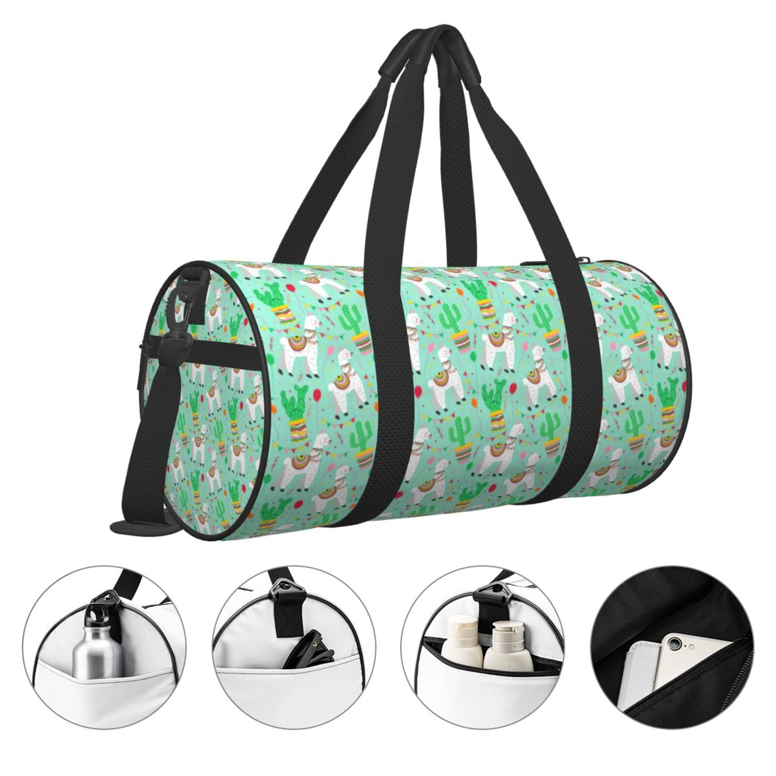 Vsdgher Cute Alpaca 1 45L Foldable Duffel Bag, Sports Gym Bag,Overnight Bag, Portable Weekender Bag for Airplanes