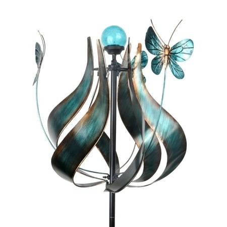 Peaktop Outdoor Tulip Kinetic Windmill Metallic Teal