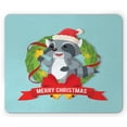 thumbnail image 1 of Christmas Mouse Pad, Racoon with Santa Hat and Bell Noel Wreath Merry Christmas Cartoon, Rectangle Non-Slip Rubber Mousepad, Pale Seafoam Multicolor, by Ambesonne, 1 of 2
