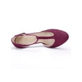 thumbnail image 4 of BLISSFUL STEP Chaussures pour Femmes Bout Rond Talon Aiguille Sandales à Bride en T Bourgogne 7, 4 of 8