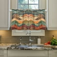thumbnail image 2 of Yayeee Kitchen Curtains Tier Pair Light Filtering 27"x36" Rod Pocket Short Cafe Window Panel, Abstract Wavy Landscape, 2 of 7