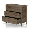 thumbnail image 3 of Furniture of America Reyes Commode Rustique en Bois à 3 Tiroirs en Noyer Vieilli, 3 of 7