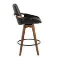 thumbnail image 2 of Cosmo Mid-Century Counter Stool in Walnut and Black Faux Leather by LumiSource, 2 of 8