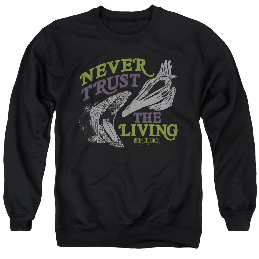 BEETLEJUICE Officially Licensed Headstone Sweatshirt – Black, Lightweight Fleece, Unisex Sizing, Large