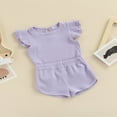 thumbnail image 3 of Newborn Baby Girl Summer Clothes Ribbed Sleeveless Top Elastic Short Pants 2Pcs Set White 3-6 Months, 3 of 8