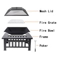 thumbnail image 6 of SEGMART Outdoor Fire Pit, 32" Square Metal Fire Pit Table with Spark Screen & Log Poker, Stove Wood Burning Fire Pit Bowl, Ideal for Yard Patio Beach Picnic Bonfire, 6 of 8