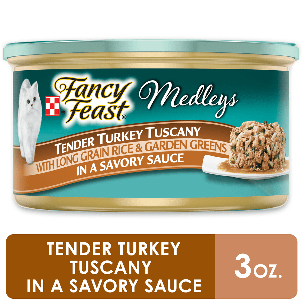 Fancy Feast Wet Cat Food, Medleys Tender Turkey Tuscany With Long Grain Rice & Garden Greens, 3