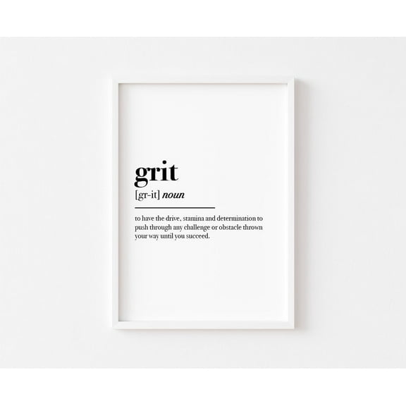 Grit Definition, Bedroom Posters, Home Poster, Bedroom Poster, Motivational Posters, Poster Wall Art, Inspirational, Motivational Quote Poster, Size 8x12 UNFFRAMED F03.1.7l2709