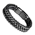 thumbnail image 1 of Pulsera punk simple y dominante de hip-hop para hombres de acero de titanio de doble capa gruesa de hip-hop, 1 of 5
