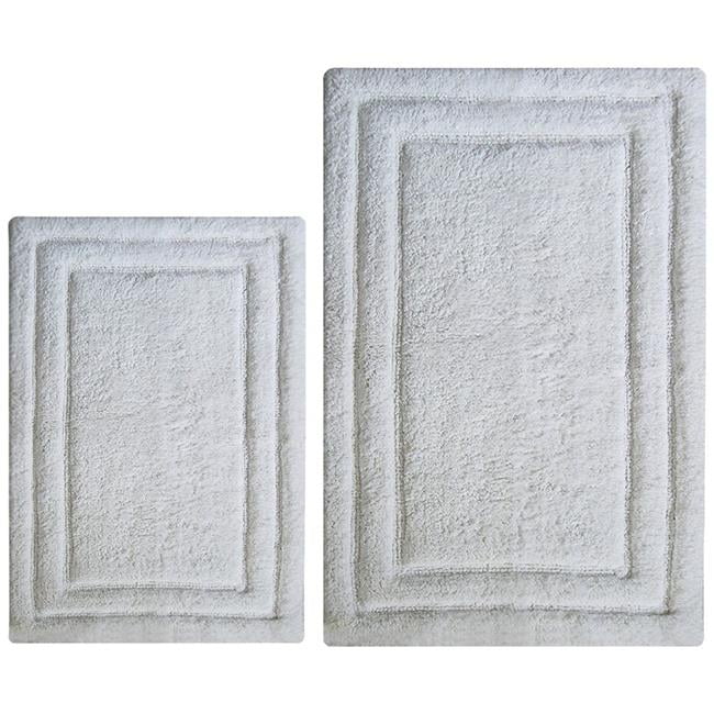Classic Bath Rug Set, White 2 Piece