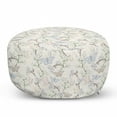 thumbnail image 1 of Flowers Insects Pouf Cover with Zipper, Pastel Colored Butterflies with Foliage Vintage Floral Themed, Soft Decorative Fabric Unstuffed Case, 30" W X 17.3" L, Champagne and Multicolor, by Ambesonne, 1 of 5