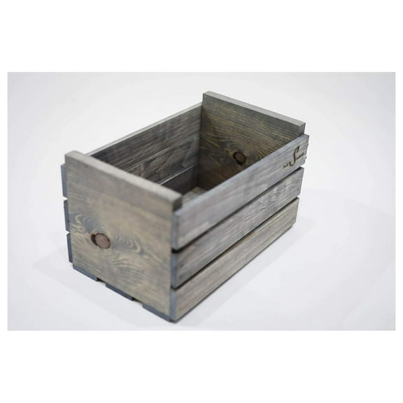 45 RPM Record Holder Wood Crate - Antique Gray Vinyl Storage - 7 Inch Record Box - Rustic Wooden Crate for Records - Handmade Organizer