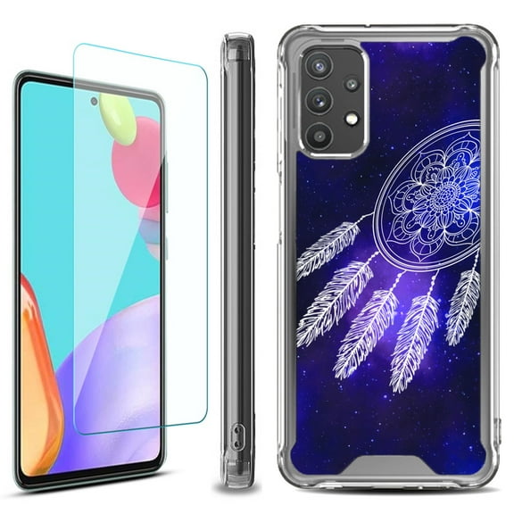 Shockproof Bumper Phone Case for Samsung Galaxy A53 5G, with Tempered Glass Screen Protector, by OneToughShield ® - Dream Catcher