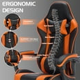 thumbnail image 4 of Gaming Chair with Footrest, Ergonomic Computer Chair with Headrest and Lumbar Support, Breathable Height Adjustable Video Game Chair, Black Orange, 4 of 8
