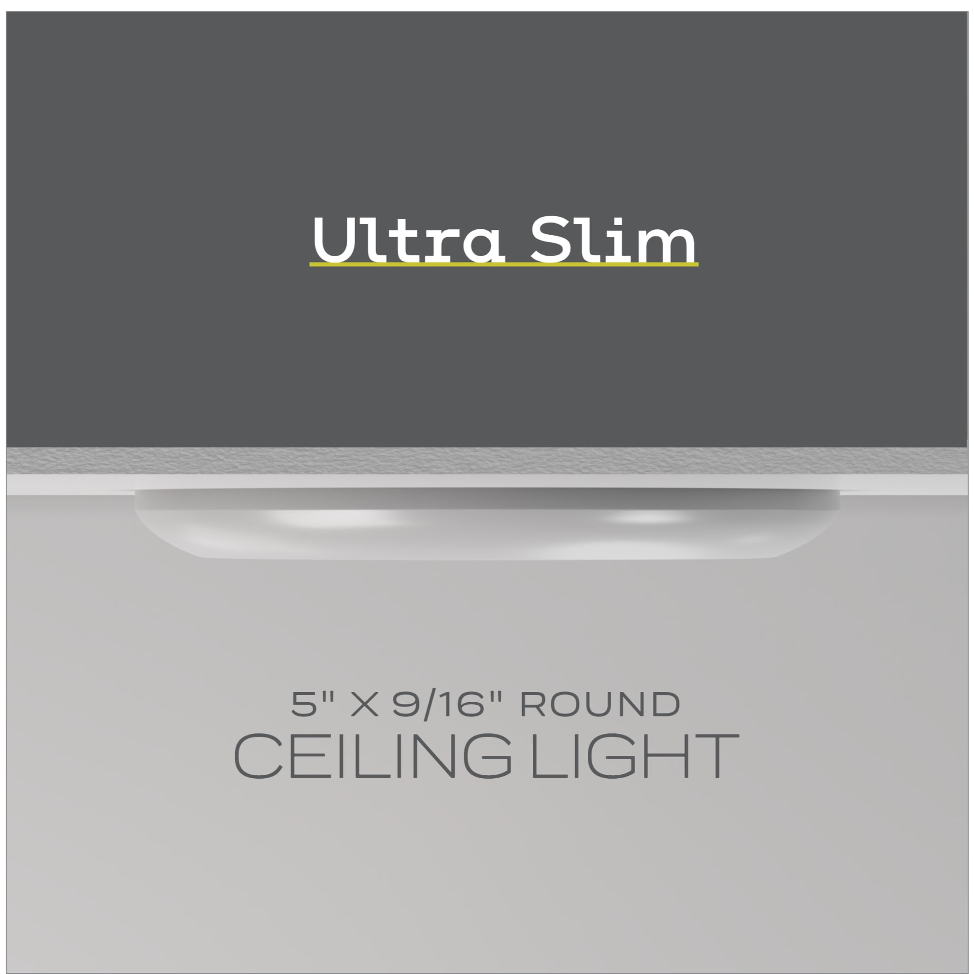Next Glow Ultra Slim 5" LED Ceiling Light Fixture, 3000K Round, Dimmable Flush Mount Light, White