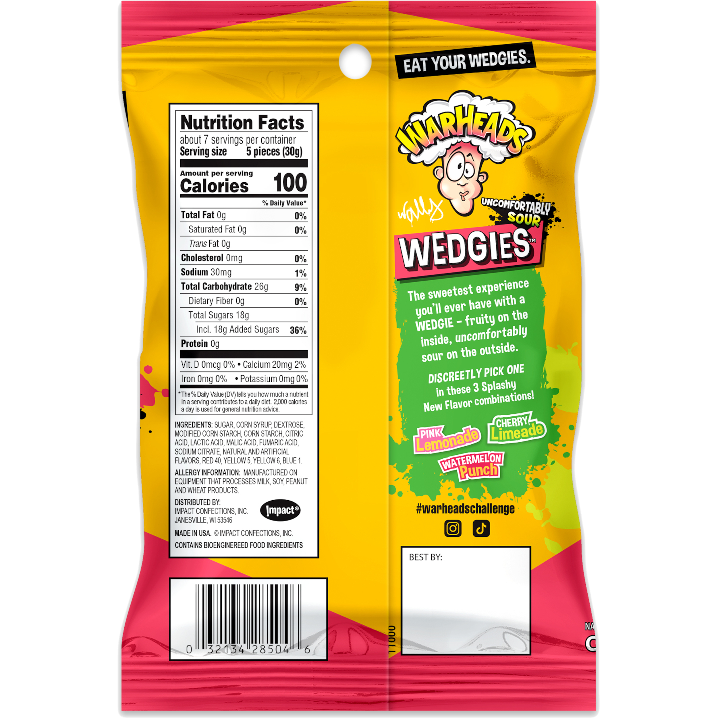 Warheads Wedgies Chewy Sour Candy, Assorted Flavors, 7.25oz - image 3 of 6