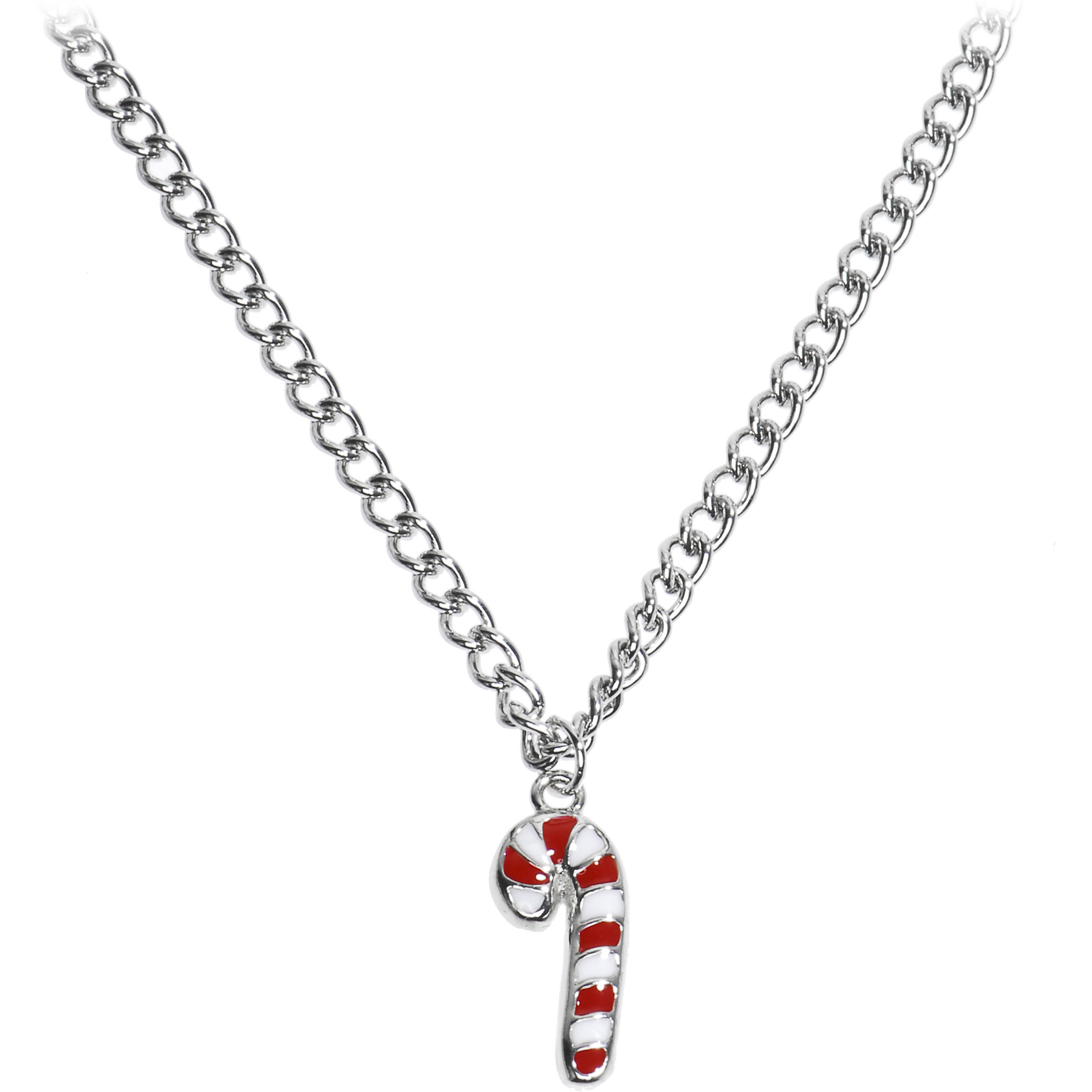 Body Candy Holiday Candy Cane Christmas Pendant Necklace