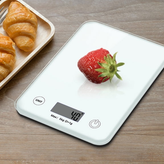HEATSHAKING White Glass Kitchen Scale Precise Food Weighing Portable Multipurpose Home Bakers