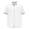 thumbnail image 5 of Summer Plus Size Tops for Men Fashion Casual V-neck Sleeve Pullover Breathable Shirt Blouse, 5 of 5