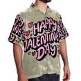 thumbnail image 2 of Valentine's Day Font Men's Short Sleeve Poplin Shirt, Casual Printed Button Down Summer Beach Shirt - Unisex, 2 of 6