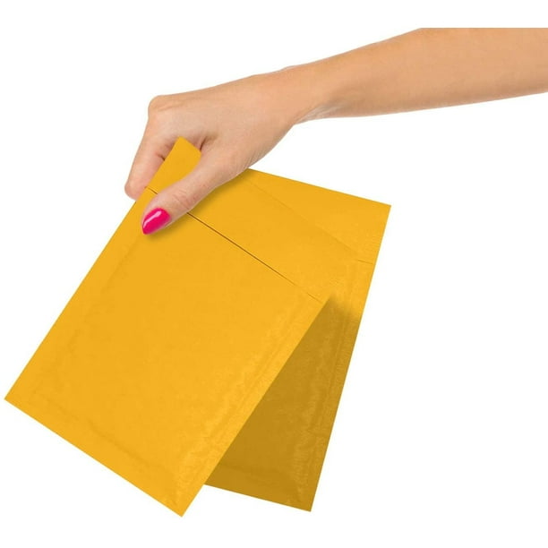 Pack Of 25 Gold Kraft Bubble Padded Envelopes 4x7 Kraft Bubble Peel And Seal Envelopes Yellow Kraft Bubble Mailers 4 X 7 Shipping Bags For Mailing Packing Packaging Wholesale Price Walmart Com