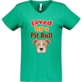 thumbnail image 3 of Inktastic Pit Bull Terrier Dog Lover Women's V-Neck T-Shirt, 3 of 5